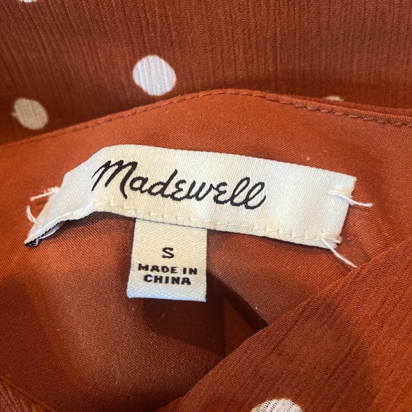 Madewell Polka Dot Smocked Waist Mini Dress - Picture 3 of 4